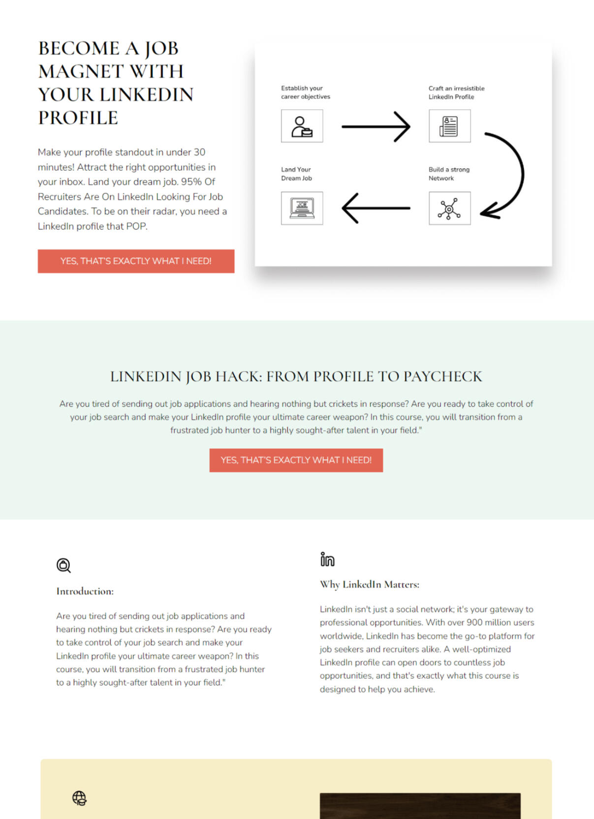 profile to paycheck landing page screenshot